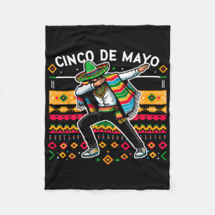 Dabbing Mexicaanse Poncho Cinco De Mayo Fiesta 4 Fleece Deken