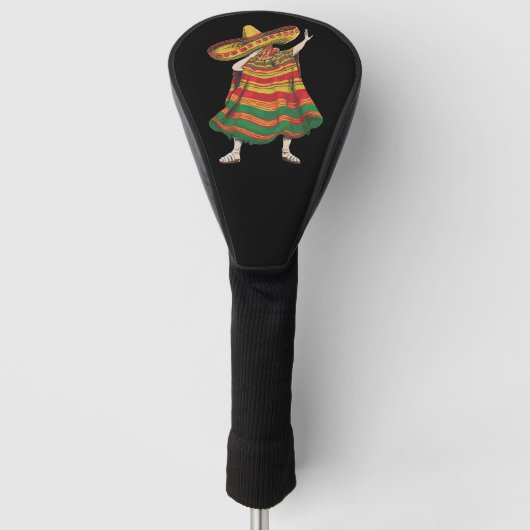 Dabbing Mexicaanse Poncho Cinco De Mayo Fiesta Fee Golfheadcover (Voorkant)