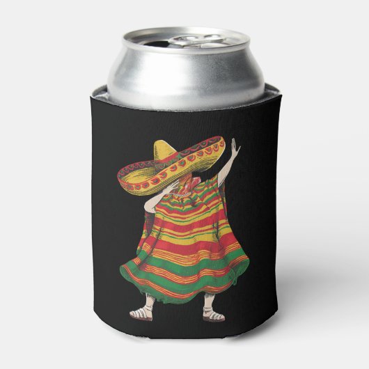 Dabbing Mexicaanse Poncho Cinco de Mayo Fiesta Par Blikjeskoeler (Blikje Voorkant)