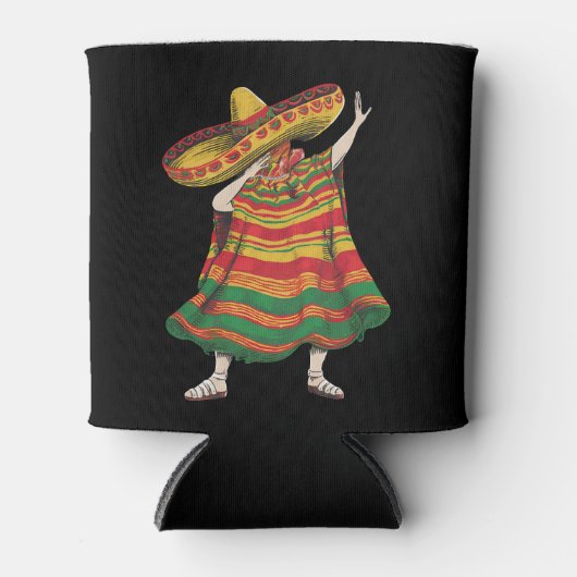 Dabbing Mexicaanse Poncho Cinco de Mayo Fiesta Par Blikjeskoeler (Voorkant)