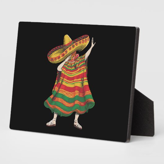 Dabbing Mexicaanse Poncho Cinco de Mayo Fiesta Par Fotoplaat (Zijkant)