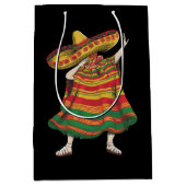 Dabbing Mexicaanse Poncho Cinco de Mayo Fiesta Par Medium Cadeauzakje (Voorkant)