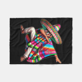 Dabbing Mexicaanse Poncho Cinco De Mayo Mannen Som Fleece Deken (Voorkant (Horizontaal))