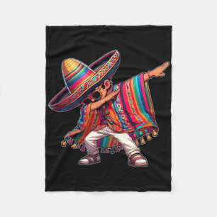 Dabbing Mexicaanse Poncho Cinco De Mayo Mannen Som Fleece Deken