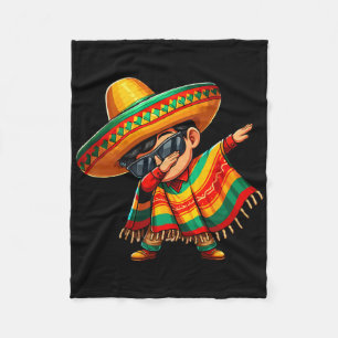 Dabbing Mexicaanse Poncho Cinco De Mayo Sombrero J Fleece Deken