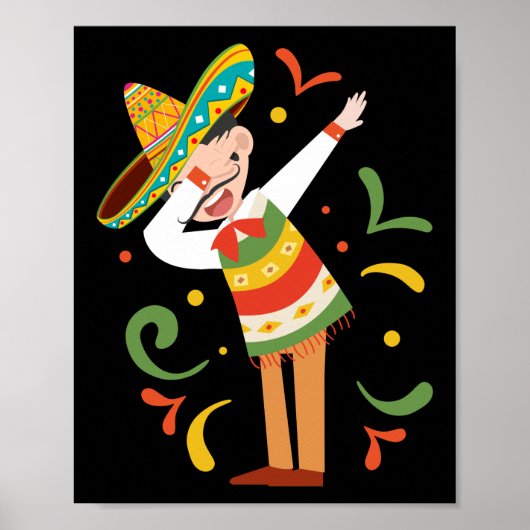 Dabbing Mexican Man Cinco De Mayo Poster (Voorkant)