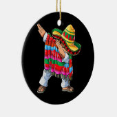 Dabbing Mexican Poncho Cinco De Mayo boys Mannen Keramisch Ornament (Rechts)