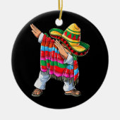 Dabbing Mexican Poncho Cinco De Mayo boys Mannen Keramisch Ornament (Voorkant)