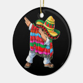 Dabbing Mexican Poncho Cinco De Mayo boys Mannen Keramisch Ornament (Links)