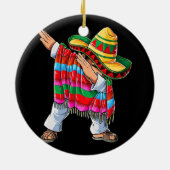 Dabbing Mexican Poncho Cinco De Mayo boys Mannen Keramisch Ornament (Achterkant)