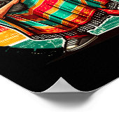 Dabbing Mexican Poncho Cinco De Mayo Boys Mannen M Poster (Hoek)