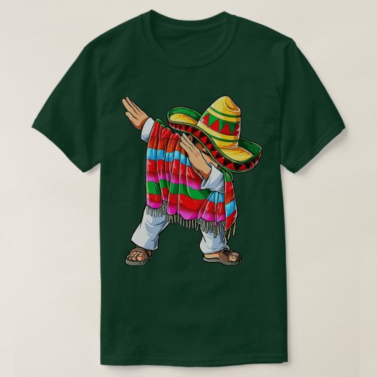 Dabbing Mexican Poncho Cinco de Mayo Boys Mannen S T-shirt (Design voorkant)