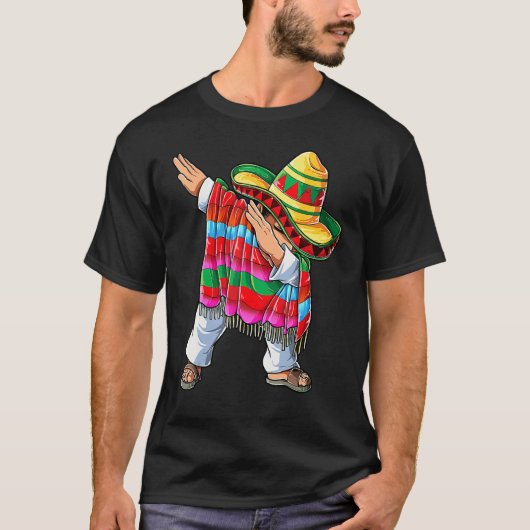 Dabbing Mexican Poncho Cinco De Mayo boys Mannen S T-shirt (Voorkant)