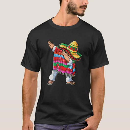 Dabbing Mexican Poncho Cinco De Mayo boys Mannen S T-shirt (Voorkant)