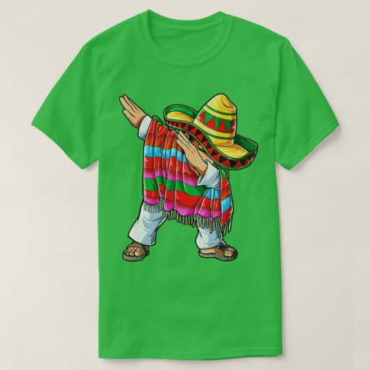 Dabbing Mexican Poncho Cinco de Mayo Boys Mannen S T-shirt (Design voorkant)