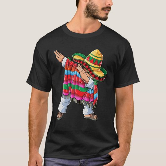 Dabbing Mexican Poncho Cinco De Mayo boys Mannen S T-shirt (Voorkant)