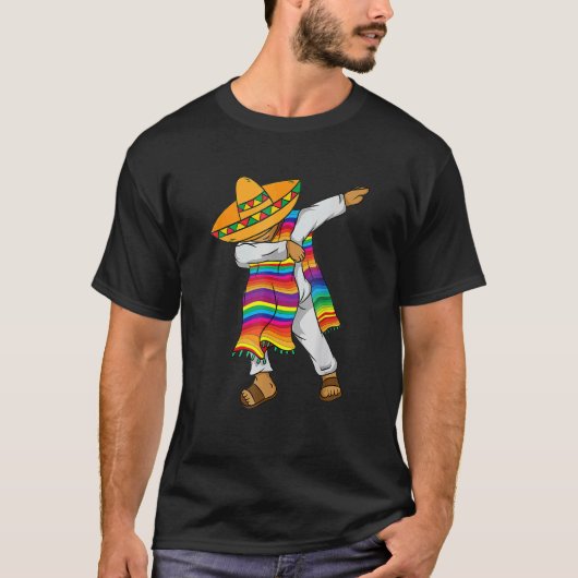 Dabbing Mexican Poncho Cinco De Mayo Costume T-shirt (Voorkant)