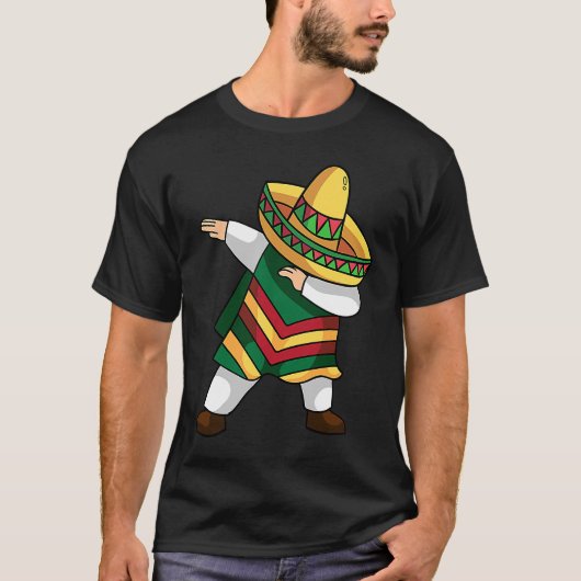 Dabbing Mexican Poncho Cinco De Mayo Costume T-shirt (Voorkant)