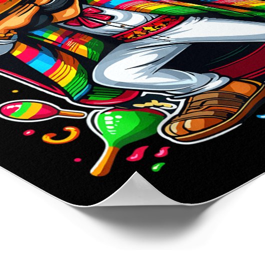 Dabbing Mexican Poncho Cinco De Mayo Poster (Hoek)