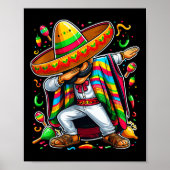 Dabbing Mexican Poncho Cinco De Mayo Poster (Voorkant)