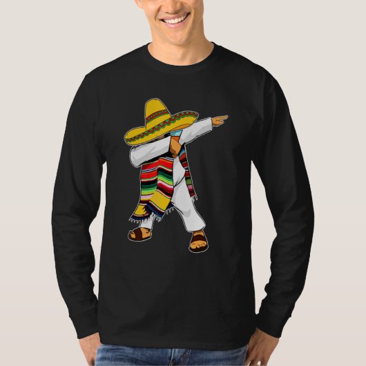 Dabbing Mexican Poncho Cinco De Mayo Sombrero T-shirt (Voorkant)