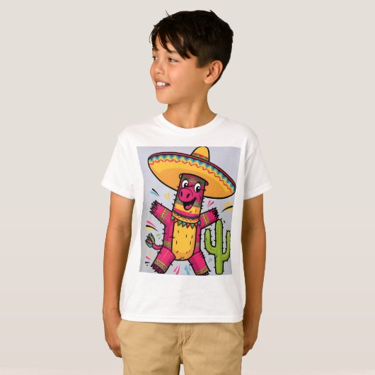 Dabbing Mexican Poncho Cinco de Mayo T-shirt (Voorkant volledig)
