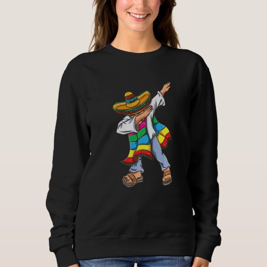 Dabbing Mexican Poncho Cinco De Mayo Trui (Voorkant)