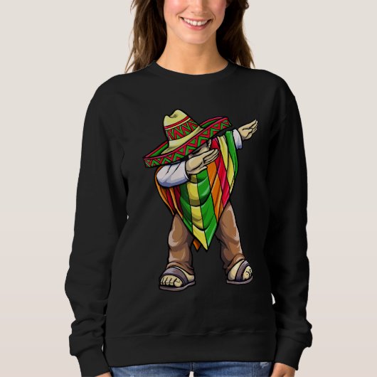 Dabbing Mexican Poncho Cinco De Mayo Trui (Voorkant)