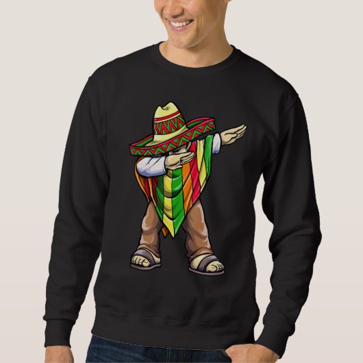 Dabbing Mexican Poncho Cinco De Mayo Trui (Voorkant)