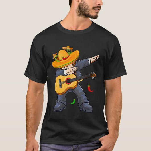 Dabbing Mexico Mariachi & Guitar Cinco De Mayo Boy T-shirt (Voorkant)