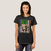 Dabbing Monkey Leprechaun Pet Amerikaanse vlag St. T-shirt (Voorkant volledig)