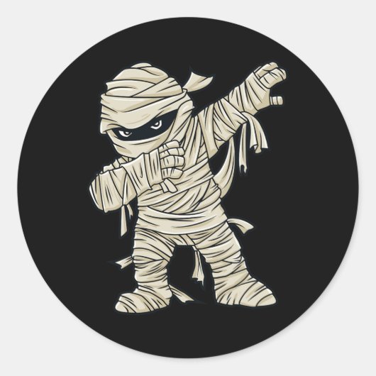 Dabbing Mummy Halloween Jongens Meisjes Kinder Fun Ronde Sticker (Voorkant)