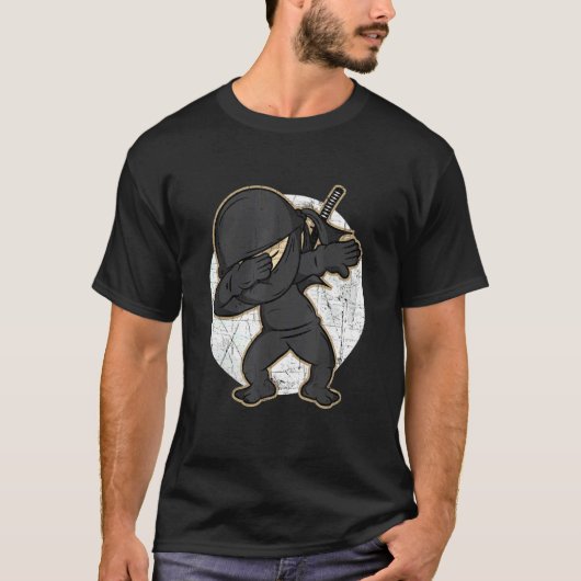 Dabbing Ninja Distress Ninja Costume T-shirt (Voorkant)