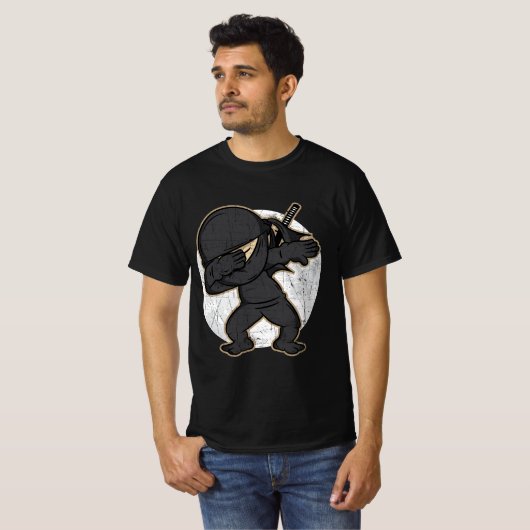 Dabbing Ninja - Krijgskunsten Ninja Warrior T-shirt (Voorkant volledig)