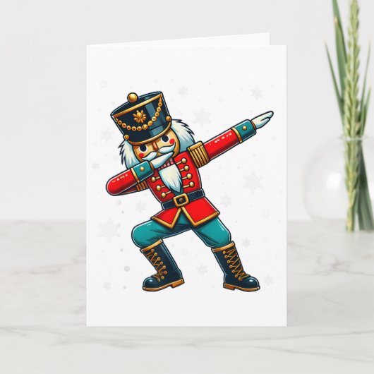 Dabbing Notenkraker Kerst Kleding Matchende Famili Kaart (Voorkant)