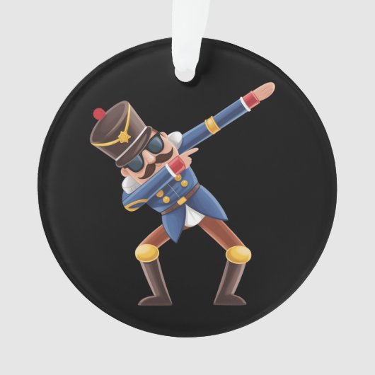 Dabbing Notenkraker Kerstvakantie Ornament (voorkant)