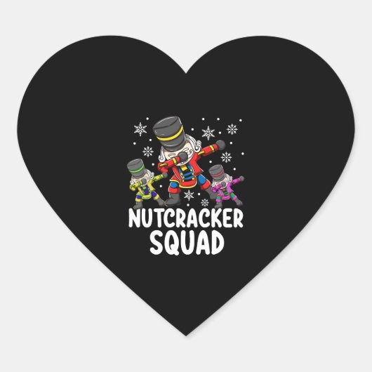 Dabbing Notenkraker Neef Squad Grappige Matching Hart Sticker (Voorkant)