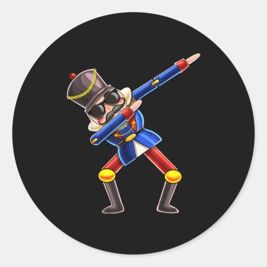 Dabbing Nutcracker Christmas Costume Nutcracker Gi Ronde Sticker (Voorkant)