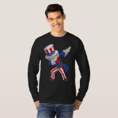 Dabbing oom Sam 4 juli Kinder jongens Mannen T-shirt (Voorkant volledig)