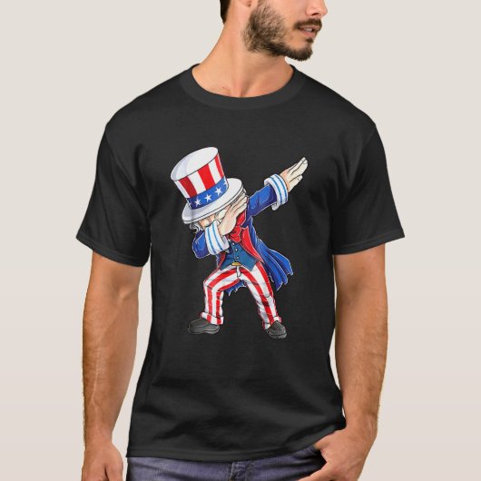 Dabbing oom Sam 4 juli Kinder jongens meisje T-shirt (Voorkant)