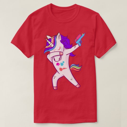 Dabbing Paintball Funny Unicorn T-shirt (Design voorkant)
