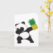 Dabbing Panda Beer Ananas Aloha Beach Hawaiian Kaart (Gele Bloem)