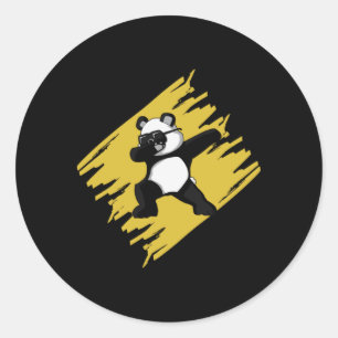 Dabbing Panda Beer Cute Animal Funny Love Gift Ronde Sticker