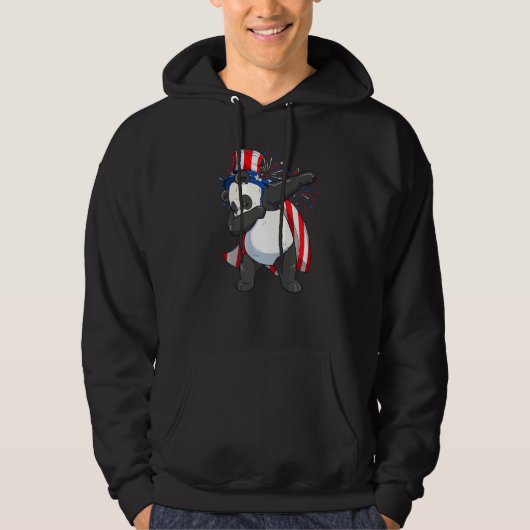 Dabbing Panda Beer with oom Sam Pet VS vlag 4e Hoodie (Voorkant)