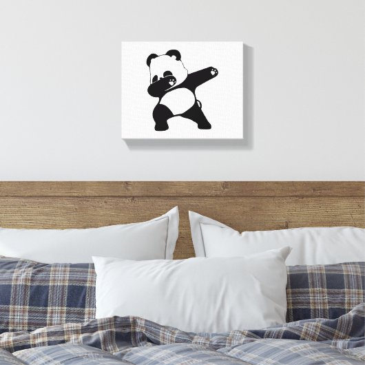 Dabbing Panda, Funny Panda dab dans Canvas Afdruk (Insitu (Slaapkamer))