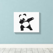 Dabbing Panda, Funny Panda dab dans Canvas Afdruk (Insitu (Houten vloer))