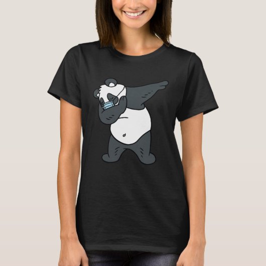Dabbing Panda Gezichtsmasker Panda T-shirt (Voorkant)