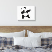 Dabbing Panda, Grappige Panda dab dans Canvas Afdruk (Insitu (Slaapkamer))