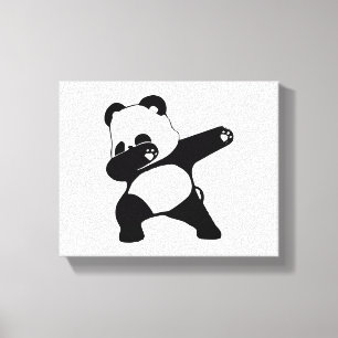 Dabbing Panda, Grappige Panda dab dans Canvas Afdruk