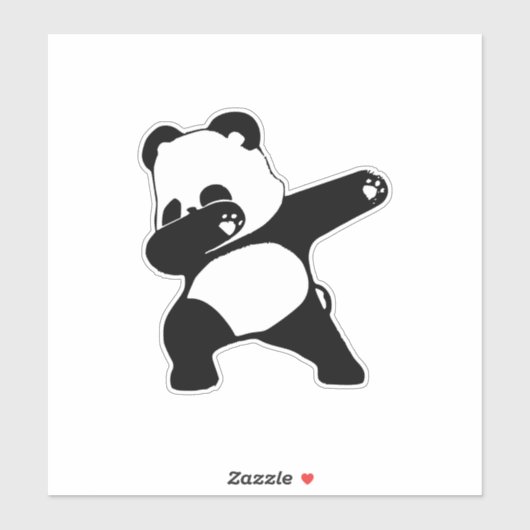 Dabbing Panda, Grappige Panda dab dans Sticker (Vel)